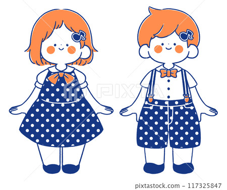 A smiling girl and a boy A smiling girl and a boy 117325847