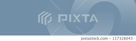 Abstract circle lines on grey background banner design template. Geometric stripe line art design for poster, brochure, cover, website, banner Abstract circle lines on grey background banner design template. Geometric stripe line art design for poster, brochure, cover, website, banner 117326043