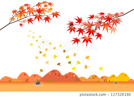 Autumn leaves and ginkgo vector illustration Autumn leaves and ginkgo vector illustration 117326180