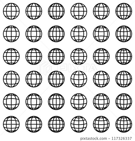 Vector illustration set of earth-like symbols in various shapes Vector illustration set of earth-like symbols in various shapes 117326337
