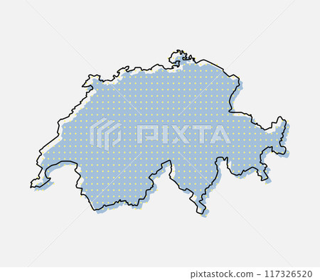 Vector map Switzerland for points, dotted template Vector map Switzerland for points, dotted template 117326520