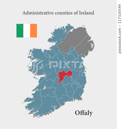 Vector map Ireland, county Offaly Vector map Ireland, county Offaly 117326544