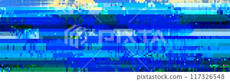 Trendy glitch pattern on dark background. Abstract geometric elements Trendy glitch pattern on dark background. Abstract geometric elements 117326548