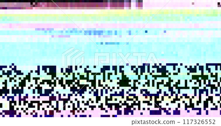 Trendy glitch pattern on dark background. Abstract geometric elements 117326552