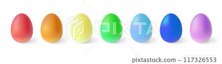 Easter Egg Pile Vector Elements 3d Isolated 117326553