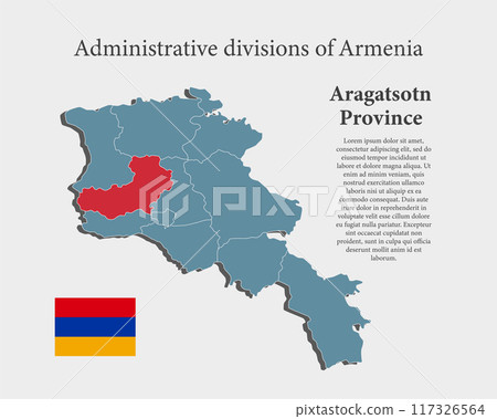 Vector map Armenia, province Aragatsotn 117326564