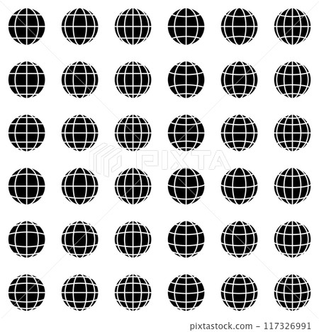 Vector illustration set of earth-like symbols in various shapes Vector illustration set of earth-like symbols in various shapes 117326991