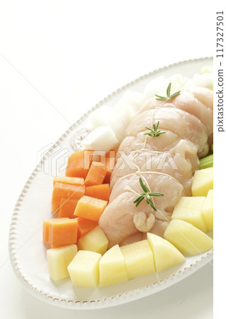 Preparation for stewed chicken breast 117327501