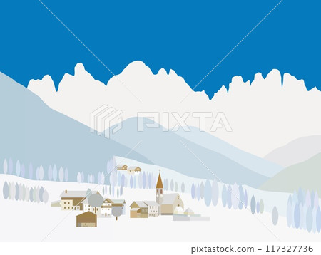 聖馬達萊娜多洛米蒂 義大利 冬天 117327736