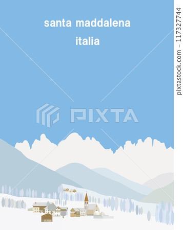 Santa Maddalena, Dolomites, Italy, Winter 117327744