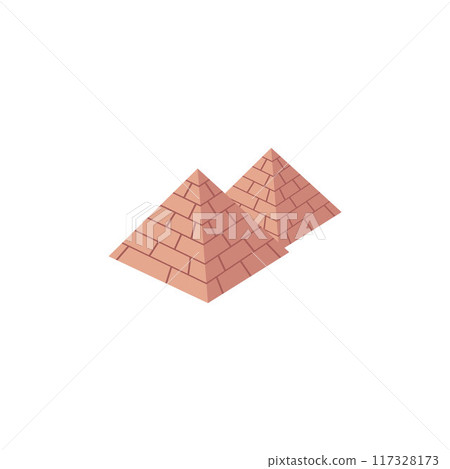 Egyptian pyramids vector flat icon, holiday Jewish exodus from Egypt, Jewish Pesach, Happy Passover traditional symbol Egyptian pyramids vector flat icon, holiday Jewish exodus from Egypt, Jewish Pesach, Happy Passover traditional symbol 117328173