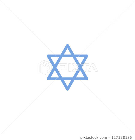 A badge with a six-pointed star in blue, emphasizing the Jewish tradition 117328186