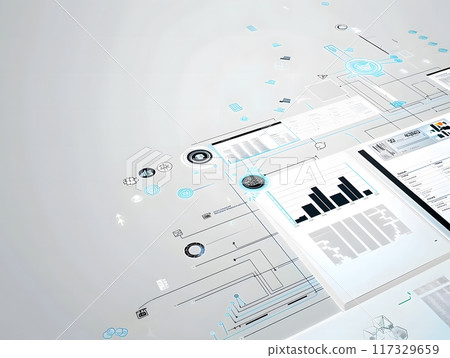Innovative Electronic-Based Government System Interface on Clean White Backdrop Innovative Electronic-Based Government System Interface on Clean White Backdrop 117329659