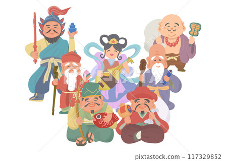 七福神的手寫插圖 117329852