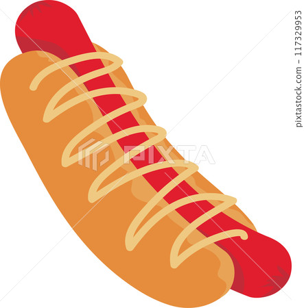 Fast Food Vector Set Hotdog 117329953