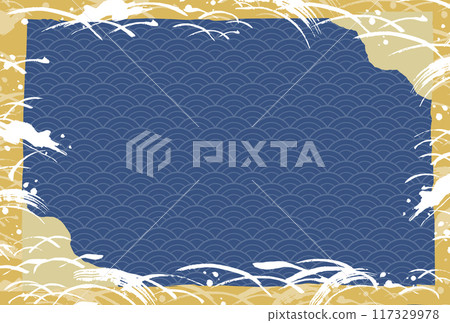 Japanese style seafood image background illustration 117329978