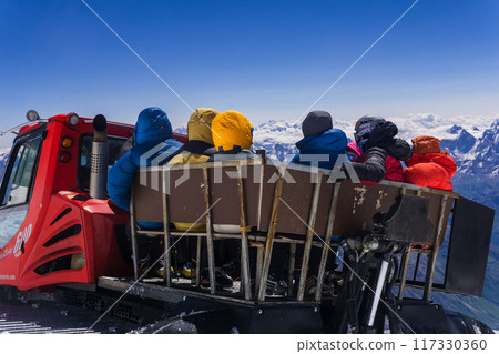 transporting climbers by snowcat when climbing Mount Elbrus transporting climbers by snowcat when climbing Mount Elbrus 117330360