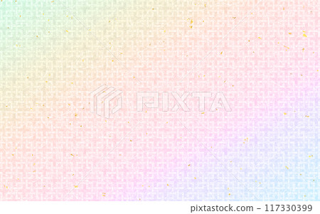 Seamless Japanese pattern, gold leaf pattern on washi paper. Rainbow colors, kaku-tsunagi. Seamless Japanese pattern, gold leaf pattern on washi paper. Rainbow colors, kaku-tsunagi. 117330399
