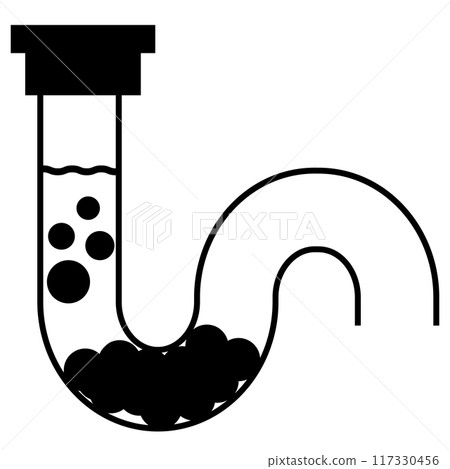 Clogged pipe in the bathroom icon. Stagnant water in the toilet sign. Plumbing service and household repair symbol. flat style. 117330456