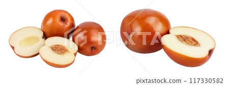 jujube or chinese date isolated on white background with full depth of field 117330582