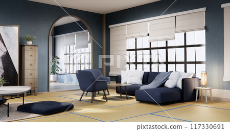 Minimal sofa armchair on interior design modern living room  contemporary style. 117330691