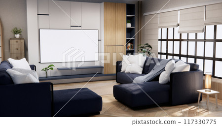 Minimal sofa armchair on interior design modern living room contemporary style. Minimal sofa armchair on interior design modern living room contemporary style. 117330775