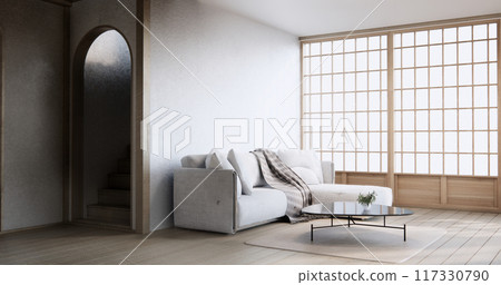 Minimal sofa armchair on interior design modern living room  contemporary style. 117330790