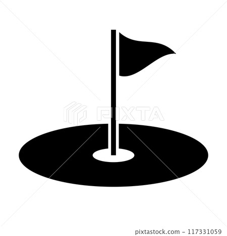 高爾夫剪影圖示。向量。 117331059