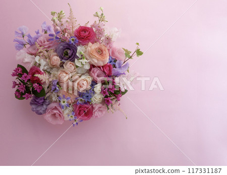 Colorful flower arrangement background Colorful flower arrangement background 117331187