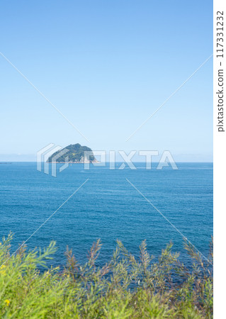 Seogwipo Jaguri Park seascape in Jeju island, Korea 117331232