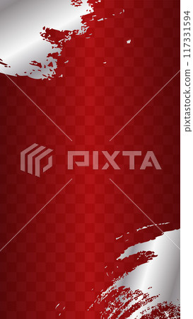 Japanese-style checkered background, vertical/red 117331594