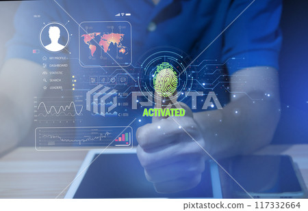 cybersecurity concept, user privacy security and encryption, secure internet access Future technology and cybernetics, screen padlock. cybersecurity concept, user privacy security and encryption, secure internet access Future technology and cybernetics, screen padlock. 117332664