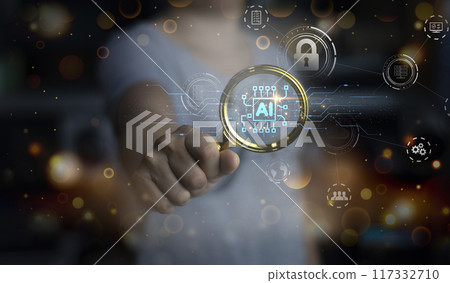 concept user using chat ai intelligent robot system ai Chat with artificial intelligence AI develop and create future technology robots in the online world 117332710