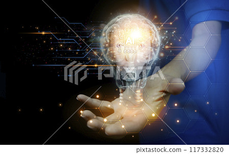 The concept of developing artificial intelligence and developing the world into the future,industry5.0 The concept of developing artificial intelligence and developing the world into the future,industry5.0 117332820