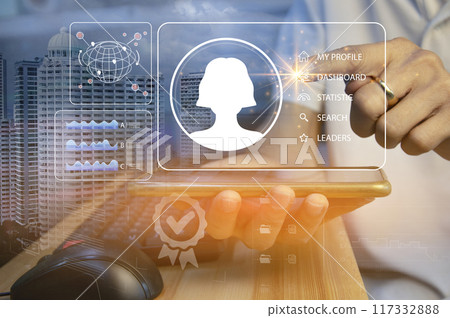 Concept of personal data verification, human resource management, HR, staffing and development. Concept of personal data verification, human resource management, HR, staffing and development. 117332888