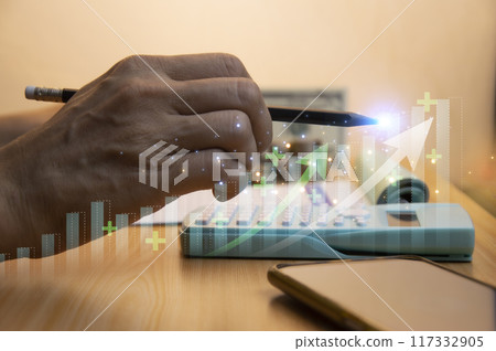 Concepts of interest rates and dividends, investment growth percentages and deposit interest rates. 117332905