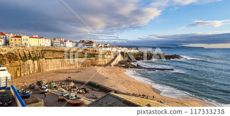 Praia dos Pescadores, fishermen beach in Ericeira village near Lisbon, Portugal Praia dos Pescadores, fishermen beach in Ericeira village near Lisbon, Portugal 117333238