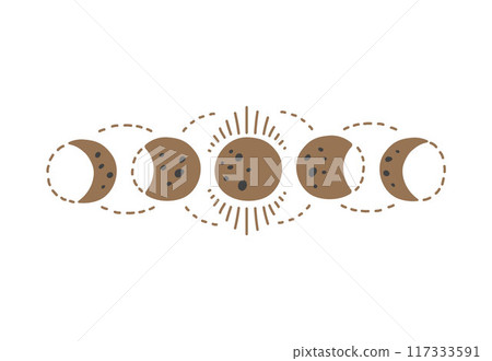 Triple Moon symbol, vector of astrology and magic. Triple Moon symbol, vector of astrology and magic. 117333591