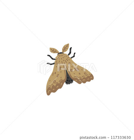 Esoteric moth symbol, vector illustration in flat style. Esoteric moth symbol, vector illustration in flat style. 117333630