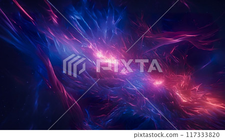 abstract futuristic background, dynamic motion in space, in style of purple and blue, generative AI 117333820