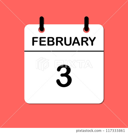 February 3. Daily Calendar icon for design. Simple design for business brochure, flyer, print media, advertisement. Easily editable 117333861