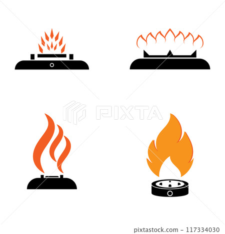 modern gas stove logo 117334030