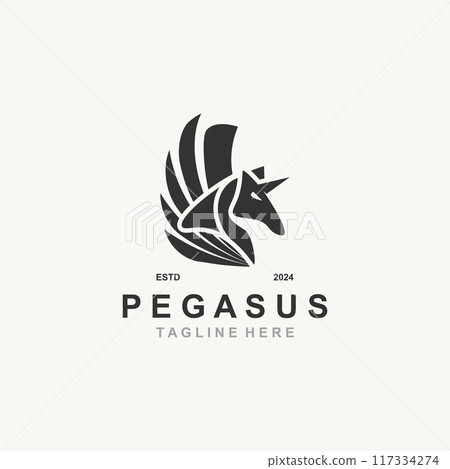 Pegasus horse Logo minimalist, Line art, Modern simple mascot, Mystic premium emblem template Pegasus horse Logo minimalist, Line art, Modern simple mascot, Mystic premium emblem template 117334274