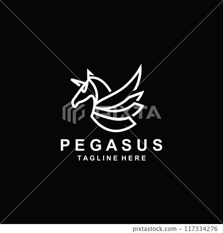 Pegasus horse Logo minimalist, Line art, Modern simple mascot, Mystic premium emblem template Pegasus horse Logo minimalist, Line art, Modern simple mascot, Mystic premium emblem template 117334276