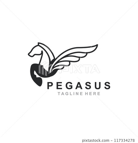 Pegasus horse Logo minimalist, Line art, Modern simple mascot, Mystic premium emblem template Pegasus horse Logo minimalist, Line art, Modern simple mascot, Mystic premium emblem template 117334278