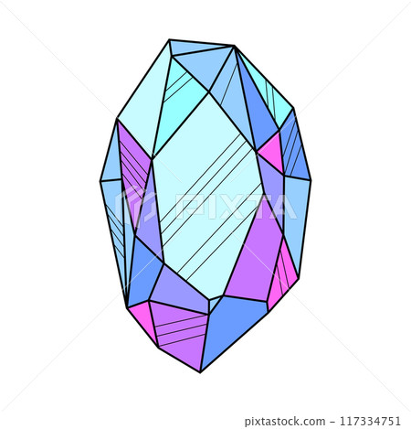 Illustration of crystal or mineral. Jewelry precious or semiprecious gem stone. Illustration of crystal or mineral. Jewelry precious or semiprecious gem stone. 117334751