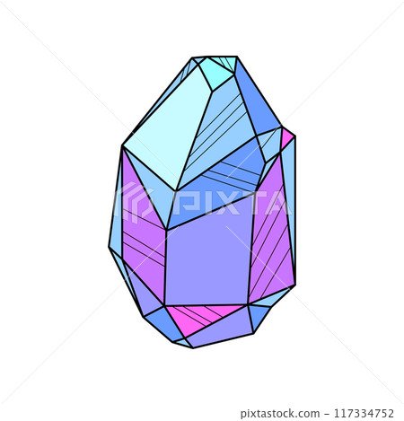 Illustration of crystal or mineral. Jewelry precious or semiprecious gem stone. Illustration of crystal or mineral. Jewelry precious or semiprecious gem stone. 117334752
