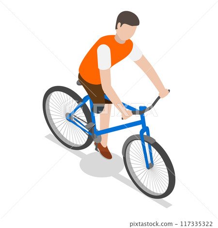 3D Isometric Flat Vector Set of Paralympians, Sportsmen with Disabilities. Item 5 117335322