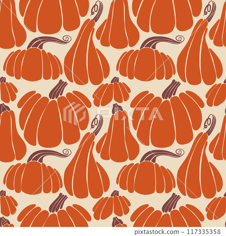 Seamless pattern with pumpkin. Background of pumpkins. Autumn texture for thanksgiving, harvest and halloween. Seamless pattern with pumpkin. Background of pumpkins. Autumn texture for thanksgiving, harvest and halloween. 117335358