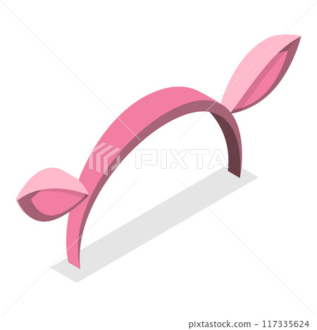 3D Isometric Flat Vector Set of Animals Ears Costumes, Carnival Headbands. Item 4 117335624